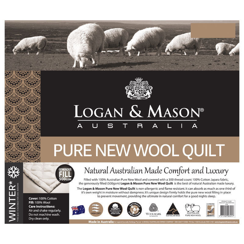 Australian Pure New Wool Quilt by Logan and Mason