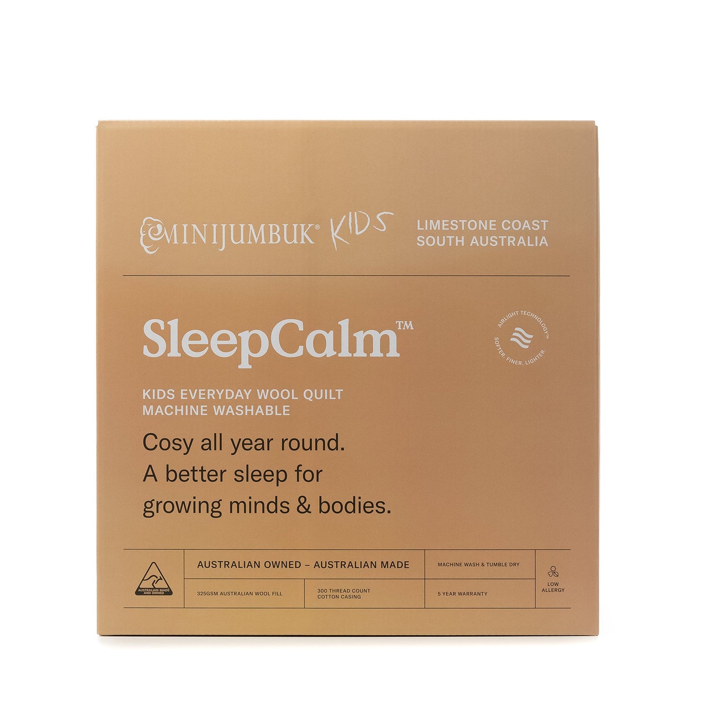 MiniJumbuk Kids Sleep Calm Australian Made EVERYDAY Wool Quilt