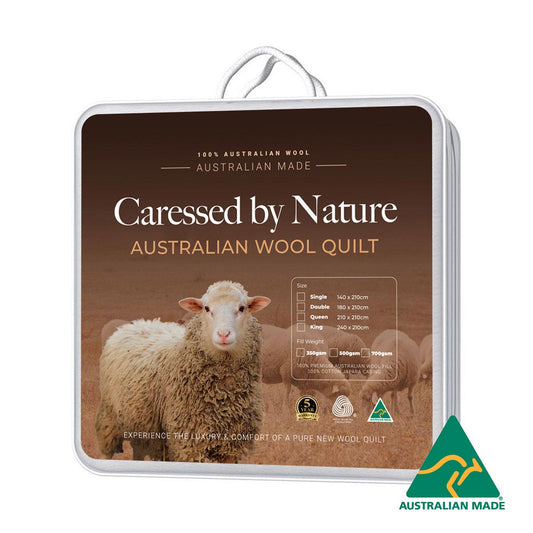 Classic Australian Wool Quilt 500gsm by Caressed by Nature